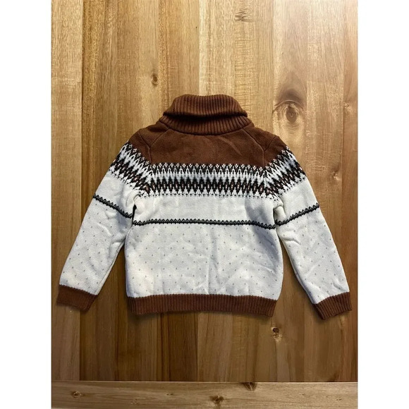 Janie and Jack Bear Fair Isle Shawl Collar Sweater 2T - Picture 4 of 4